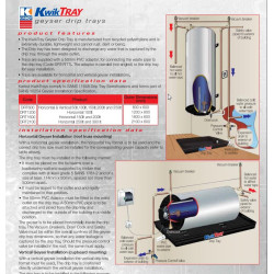 Kwikot Geyser Drip Tray - Horisontal 150 & 200L Polyethlene - 1600 *600