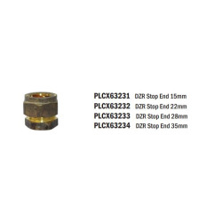 Brass Stop End 15mm - REIGN DZR
